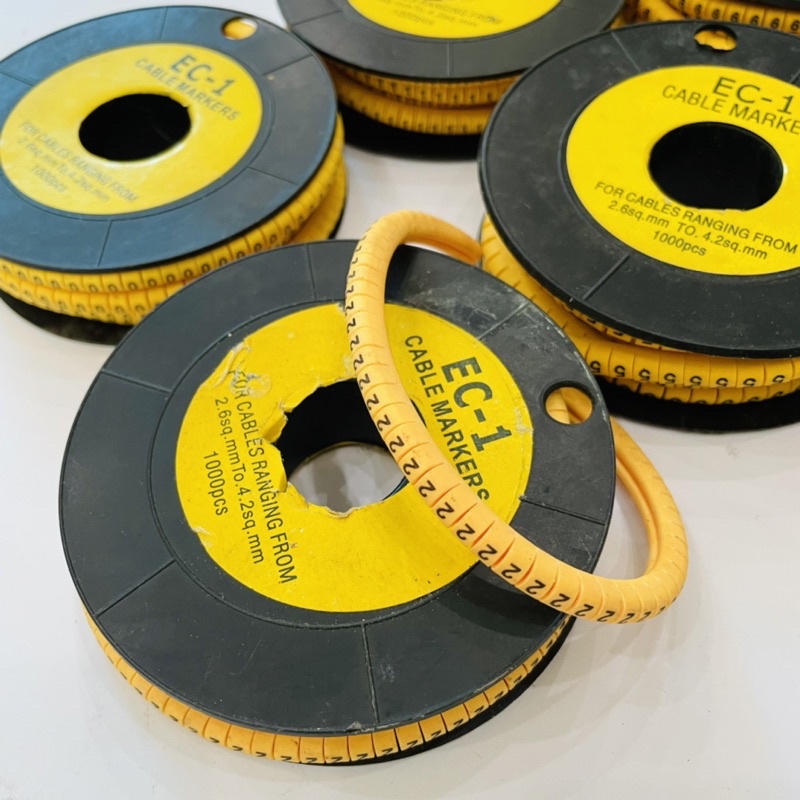 Vòng số,chữ đánh dấu dây điện,dây mạng dùng ít còn nguyên như hình