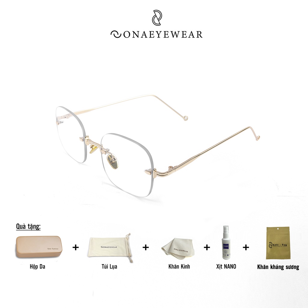 Gọng Kính Cận nam nữ Sona Eyewear Chất liệu nhựa ABS và kim loại cao cấp - C07