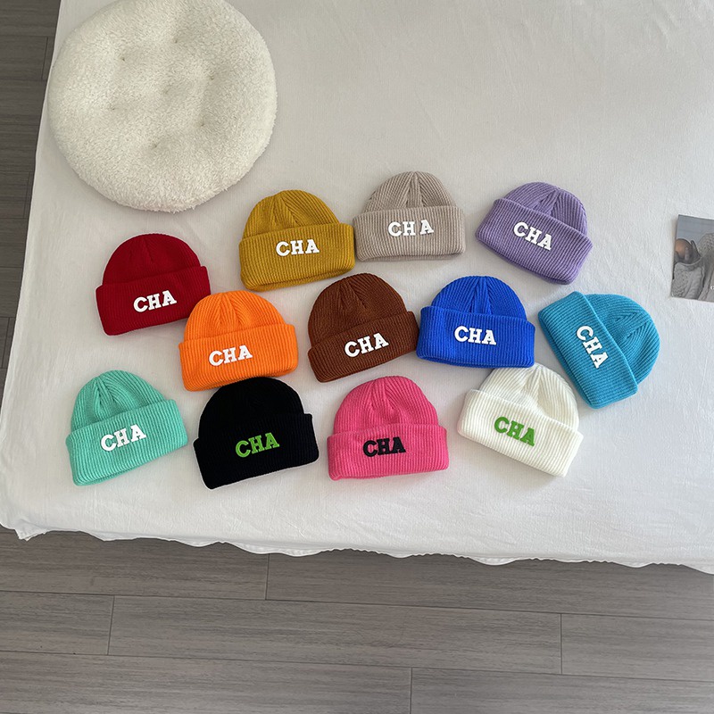 Mũ Len In Chữ Phong Cách Hàn Quốc Xinh Xắn Cho Bé
