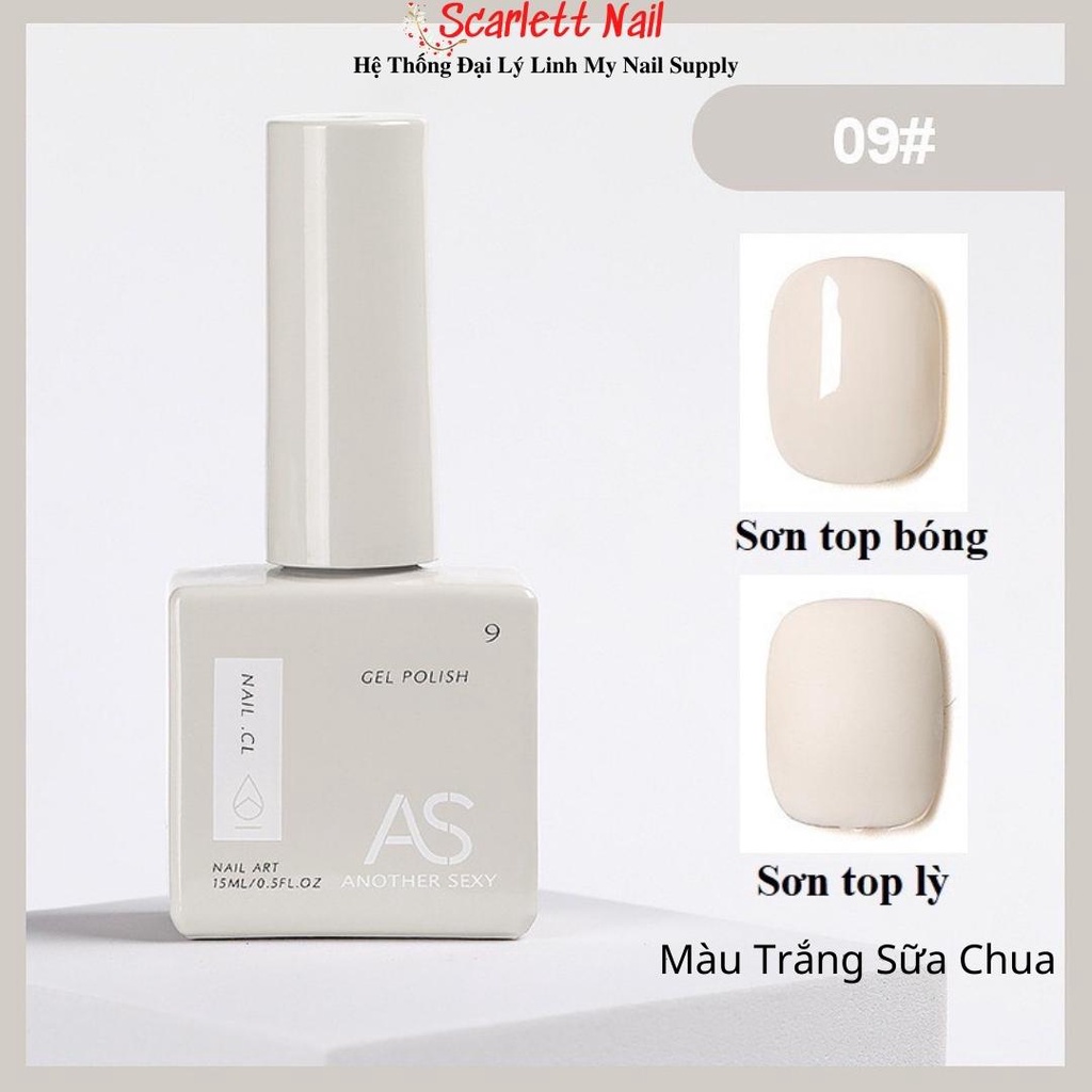 Sơn Gel AS Chai Vuông Màu Trắng Đen Sữa Chua Nước Gạo