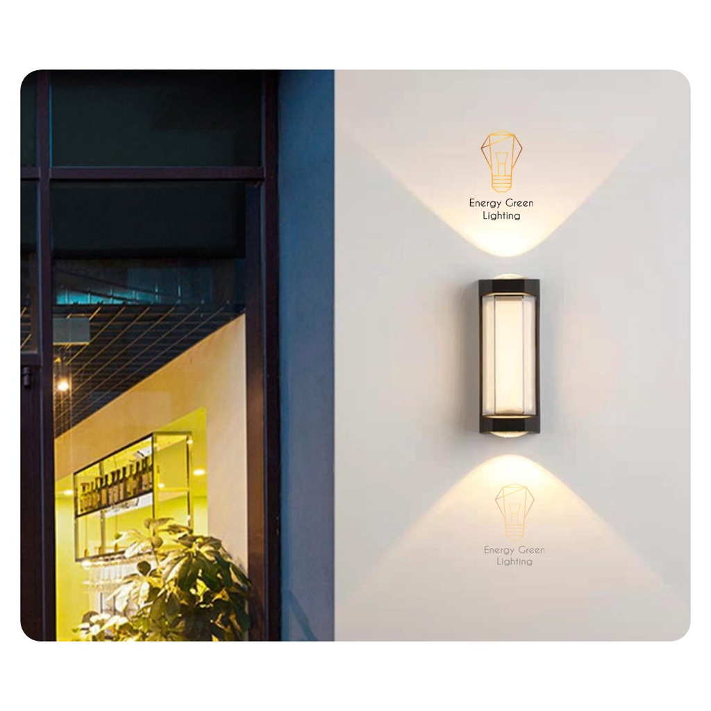 Đèn Hắt Tường Energy Green Lighting Chống Nước 2 Đầu Chiếu Sáng DT-FL22 - 12W Thân Nhôm - Chip Led Siêu Sáng