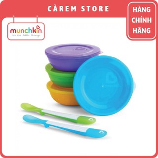 Bộ 4 bát có nắp và 2 thìa Munchkin