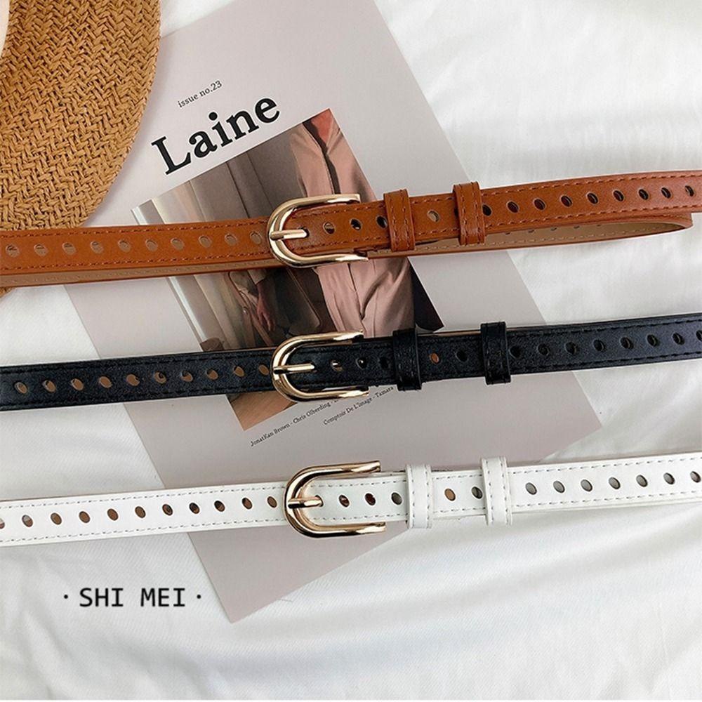 Thắt Lưng Màu Trơn Khóa Hợp Kim Dễ Phối Đồ Thời Trang Cho Nữ