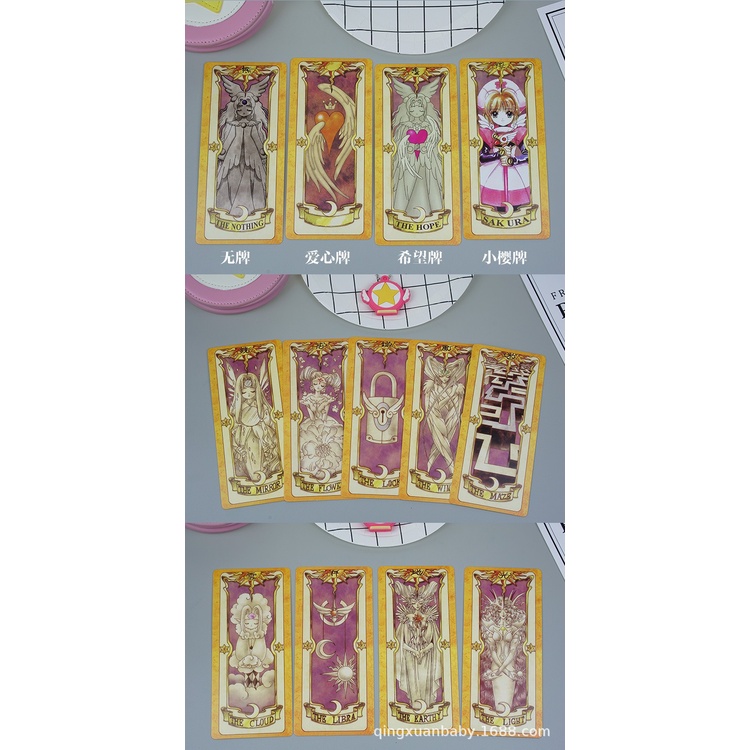 Hộp thẻ bài Clear Card Clow Cardcaptor pha lê Sakura Thủ lĩnh Tarot hồng