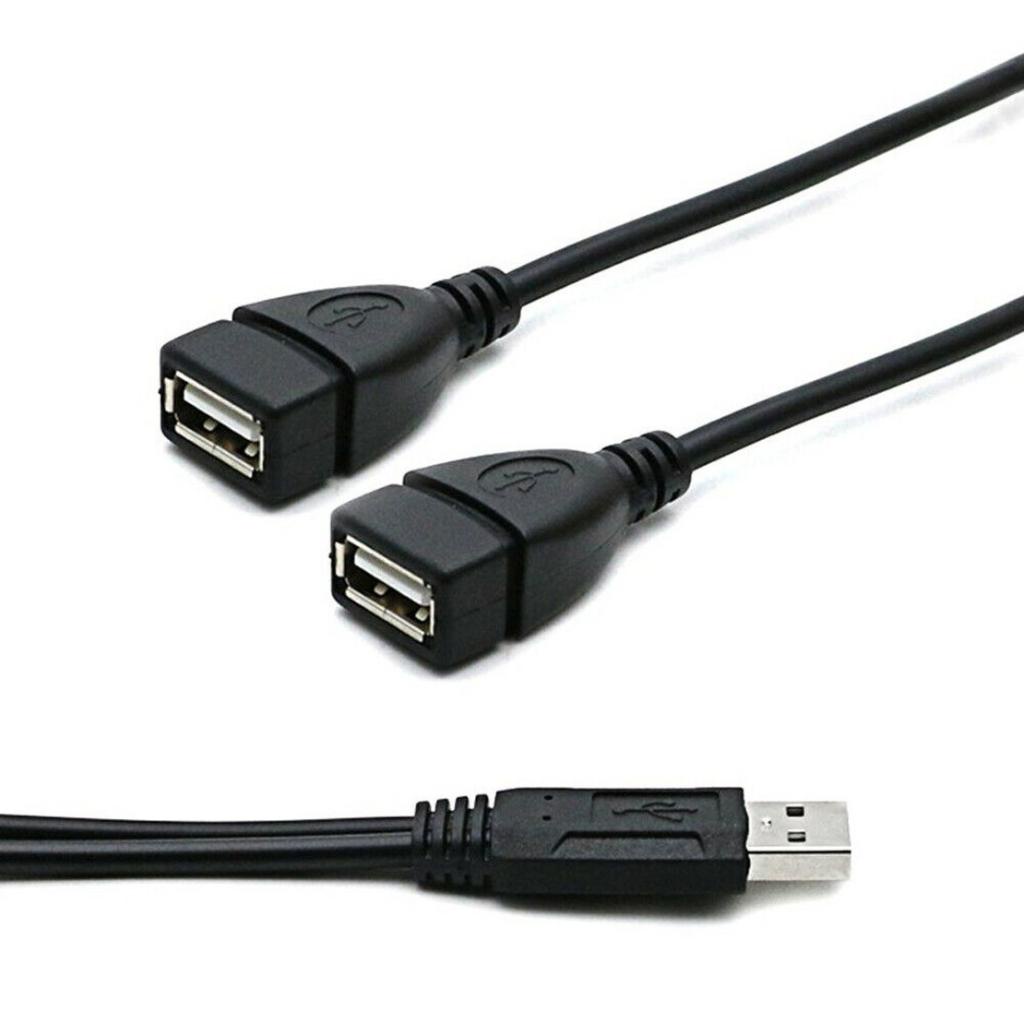 USB 2.0 A 1 Male To 2 Dual USB Female Data Hub Power Adapter Y Splitter Cable1021