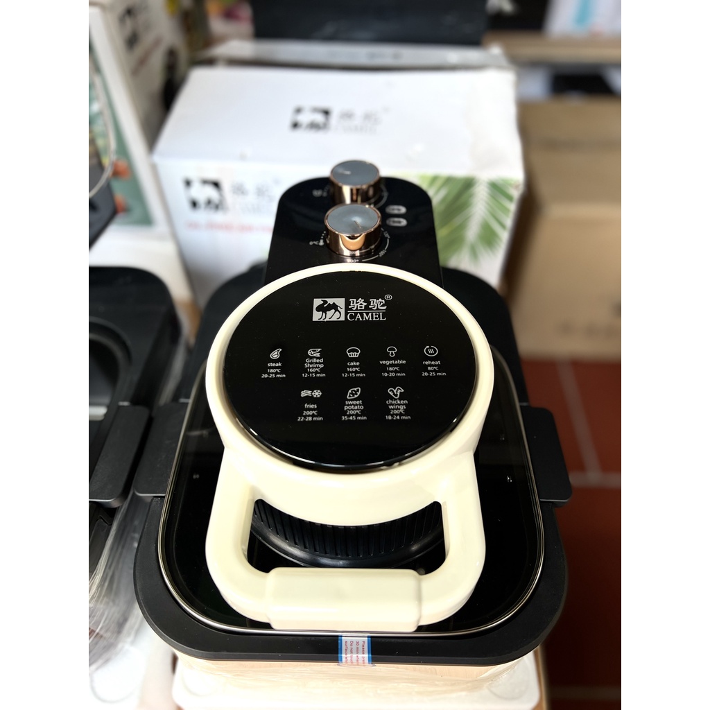 Nồi chiên không dầu Camel dung tích 12l, nồi chiên không dầu Camel thế hệ mới 2 màu GRAY và WHITE Bảo hành 6 Tháng
