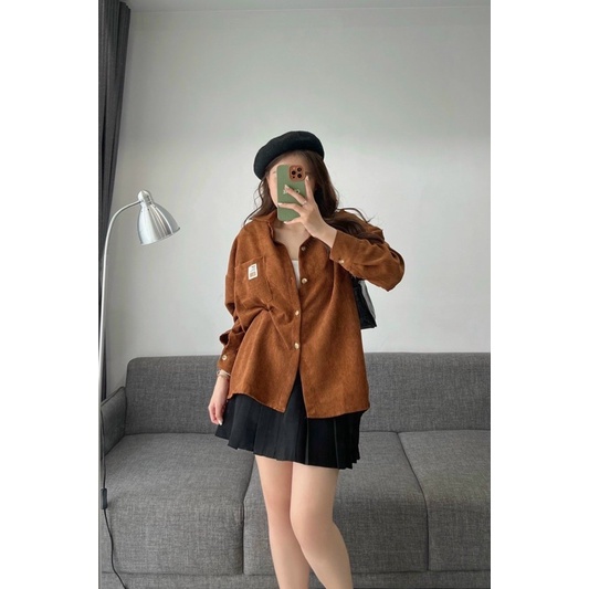 Áo sơ mi nhung tăm loại 1