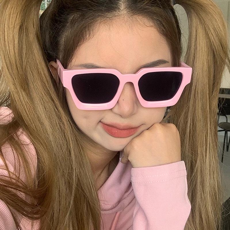 Kính Chống Nắng Gọng Vuông Màu Gradient Phong Cách Vintage Thời Trang