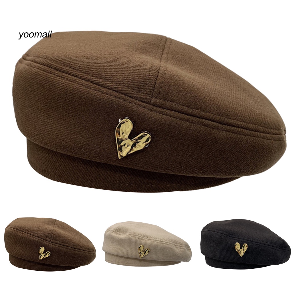 / Yo / Mũ Beret Không Vành Mềm Mại Màu Trơn Thời Trang Thu Đông Cho Nữ