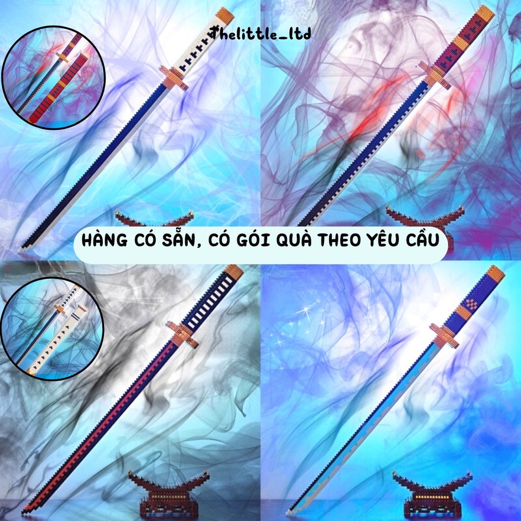 Bộ mô hình lắp ráp kiếm đồ chơi Katana Linkgo, Kitetsu, lắp ráp kiếm One Piece Zoro thông minh sáng tạo