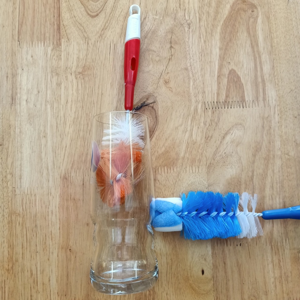 Cây súc bình sữa, cây rửa bình sữa, kèm cây cọ rửa núm vú cho bé