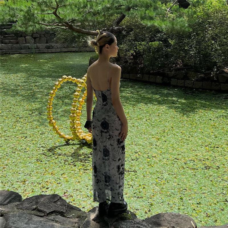 Topone Đầm Hai Dây Họa Tiết Thiên Thần Đáng Yêu Cho Nữ