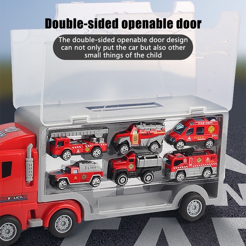 Xe ô tô 6in1, bộ sưu tập xe ô tô đồ chơi set 1 xe lớn chứa 6 xe nhỏ