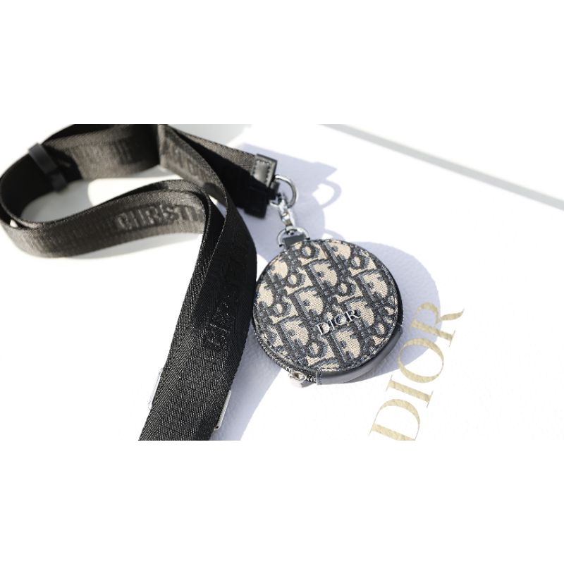 Túi đeo chéo D.I kèm ví(nam&amp;nữ) sz20x13cm phụ kiện tag bạc vải họa tiết thêu nổi fullbox