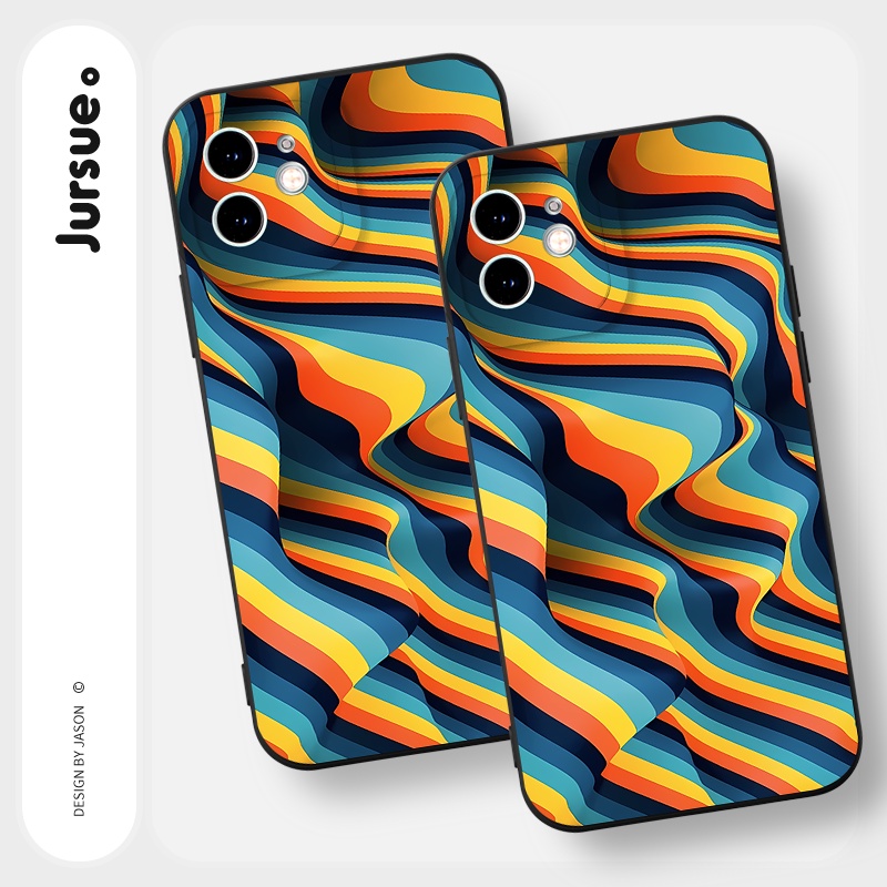 Ốp lưng JURSUE mềm chống bẩn hình độc lạ ngầu đen Cho iPhone 14 13 12 11 Pro Max SE 2020 X XR XS 8 7 ip 6S 6 Plus Y2568
