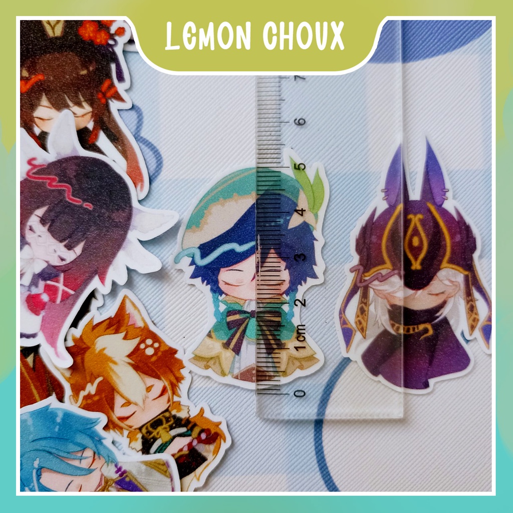 Sticker gacha Genshin Impact búp bê cầu nắng lấp lánh 34 nhân vật