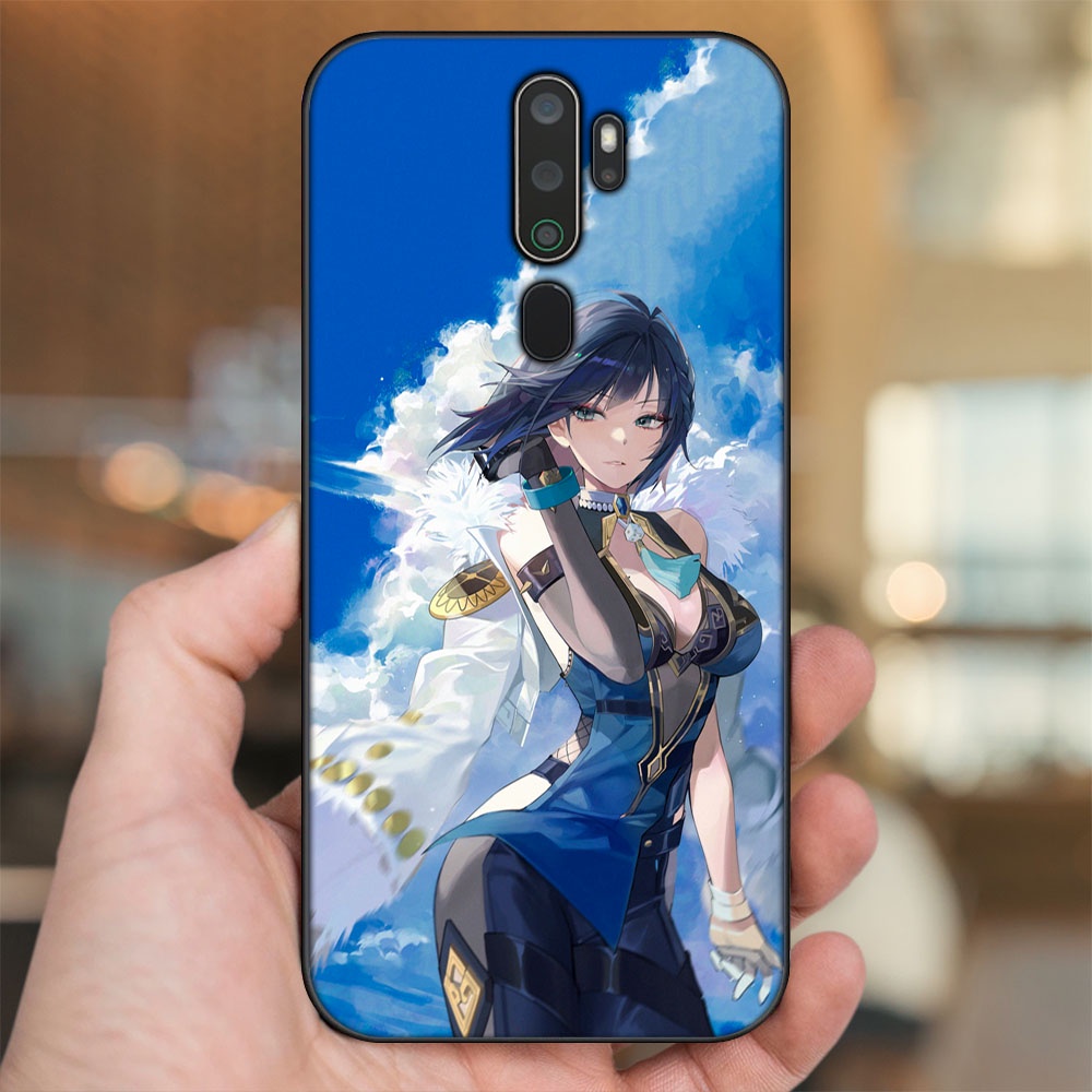 Ốp lưng Oppo A5 2020, A9 2020 viền đen in hình Yelan Genshin Impact