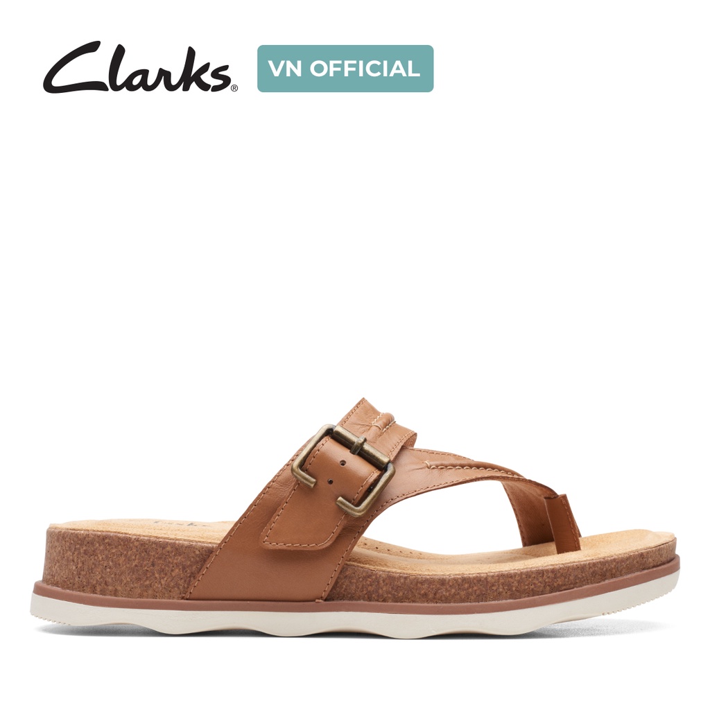 Dép Xỏ Ngón Da Nữ Clarks Brynn Madi màu Light Tan