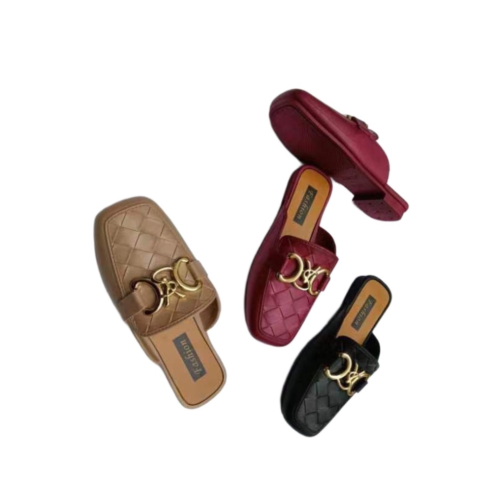 Dép sục nữ nhựa dẻo hinh khóa xích mũi bằng ms2691 THNM