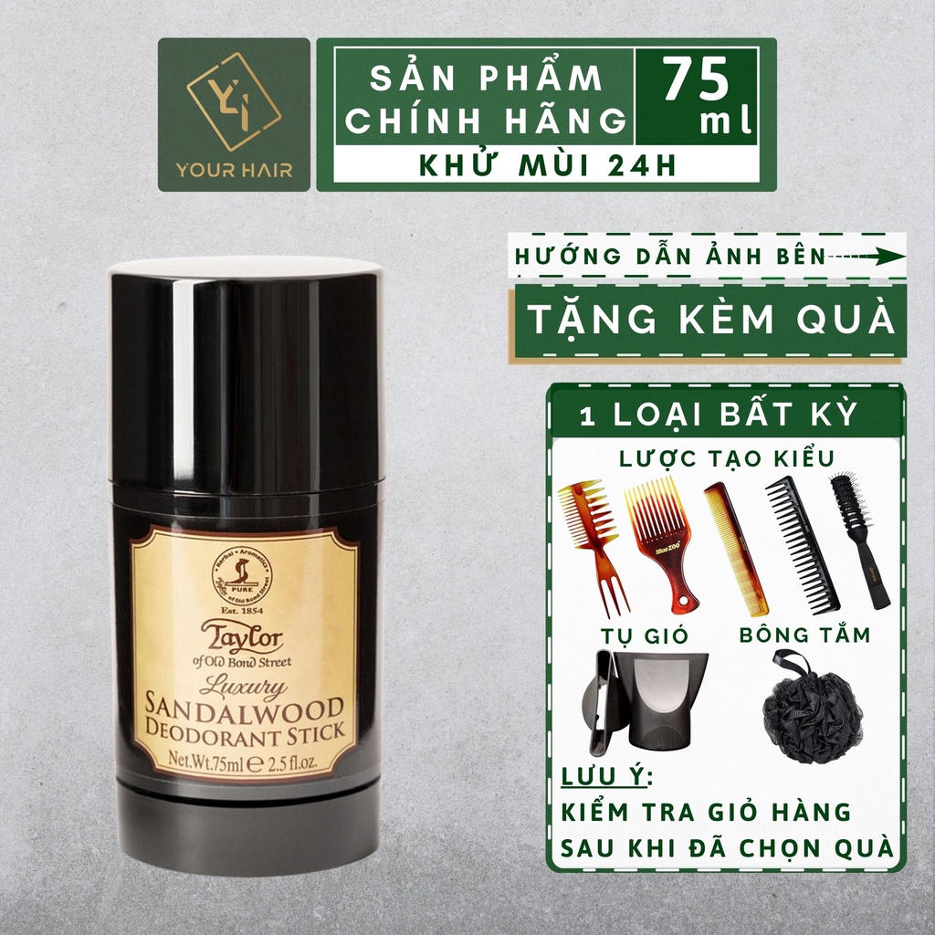 Lăn khử mùi Taylor of Old Bond Street Sandalwood Deodorant Stick - 75ml