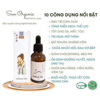 Combo 3 chai dầu tỏi lý sơn San Organic