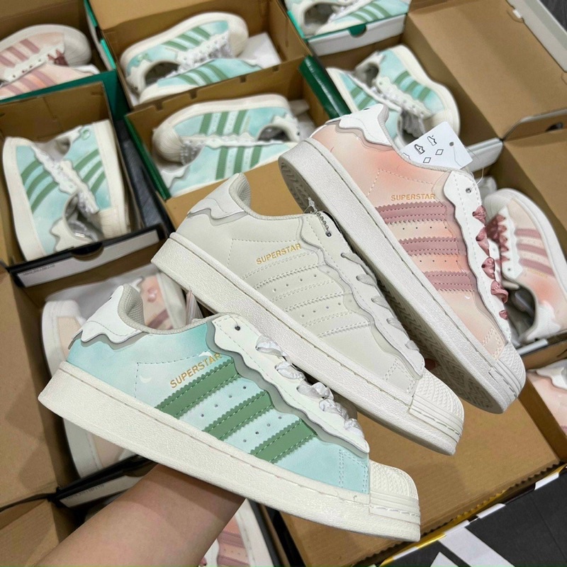 Giày adidas nữ hồng xanh, kem trắng, das sò mới hot trẹnd 2022 Full box