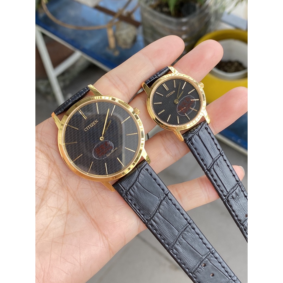 Cặp đôi nam nữ đồng hồ citizen dây da size 38/28mm