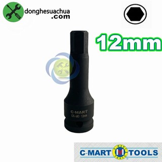 Tuýp lục giác đen 12mm c-mart f0049-h12 loại 1/2 dài 78mm
