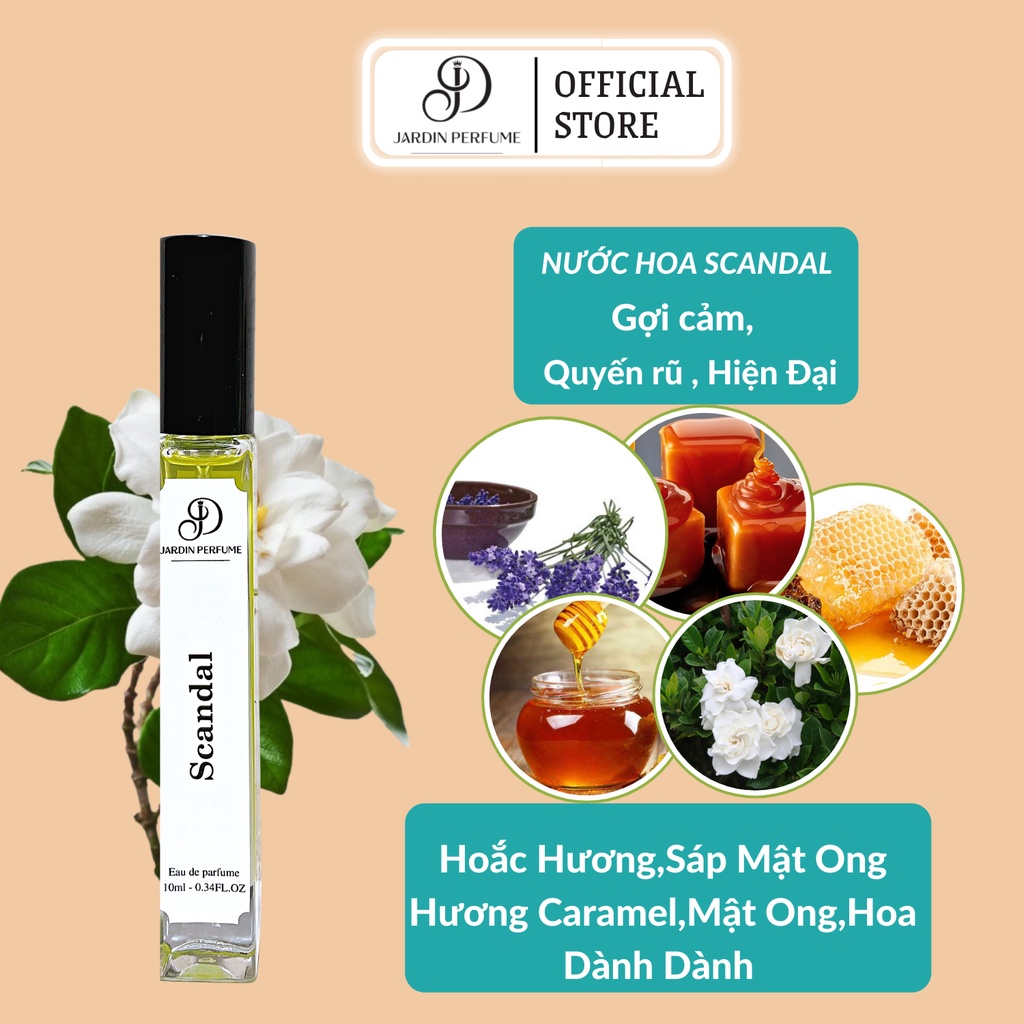 Nước Hoa Nữ Mini Scandal Jardin Gợi Cảm , Quyến Rũ , Hiện Đại 10ml | Dầu Thơm Body Mist Nữ Scandal Thơm Lâu