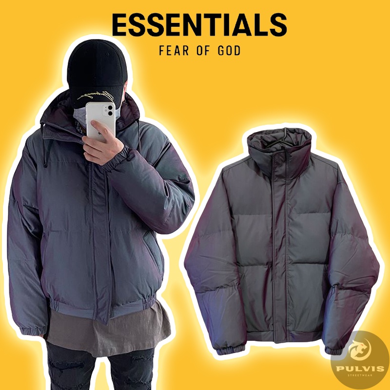 ⚡️[Hight Quality] - Áo phao FOG Fear of God ESSENTIALS Puffer Jacket Iridescent, áo khoác phao FOG E