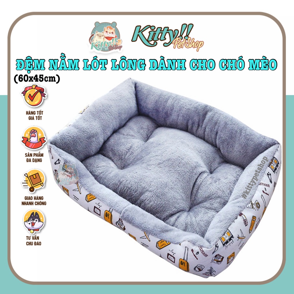 Nệm ngủ hình chữ nhật dành cho chó mèo , ổ đệm nằm mềm mại, chất lượng tốt cho thú cưng - Kitty Pet Shop BMT
