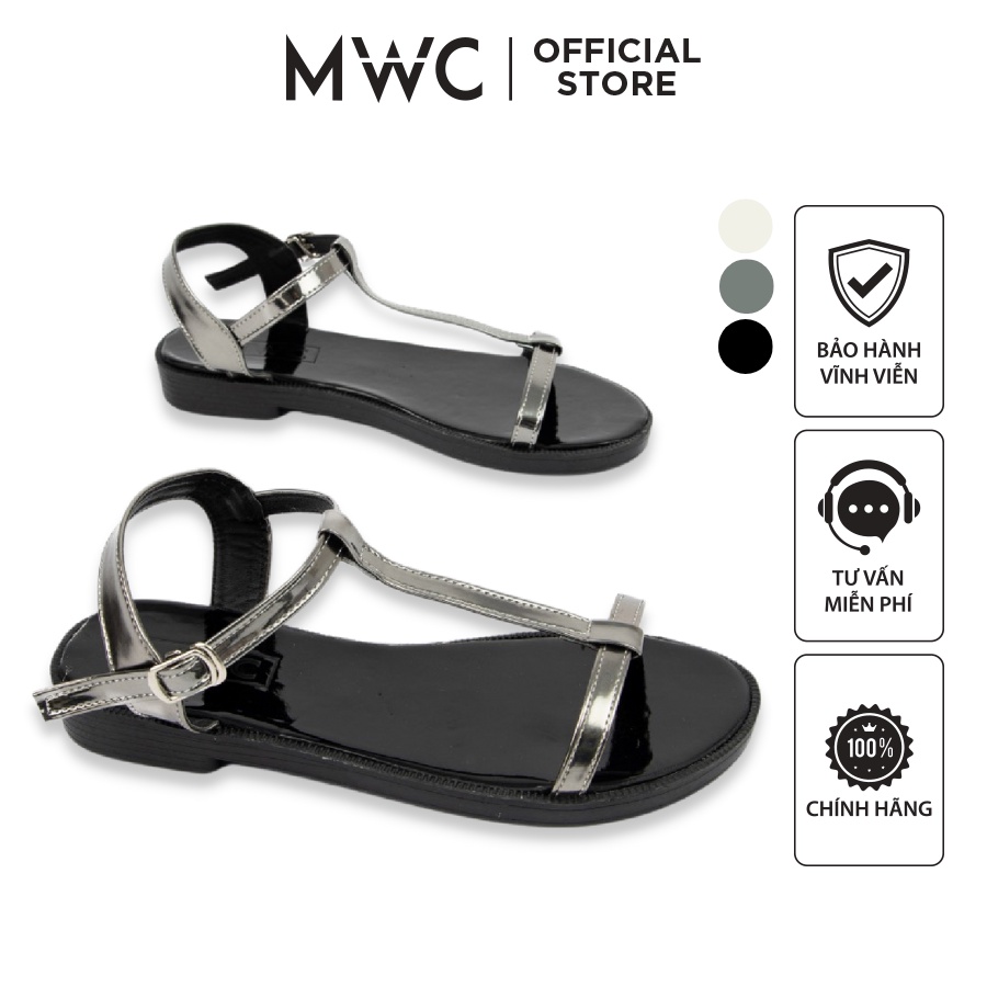 Giày MWC 2885 - Giày Sandal Đế Bệt Quai Chữ T Basic Đế Bệt Thời Trang