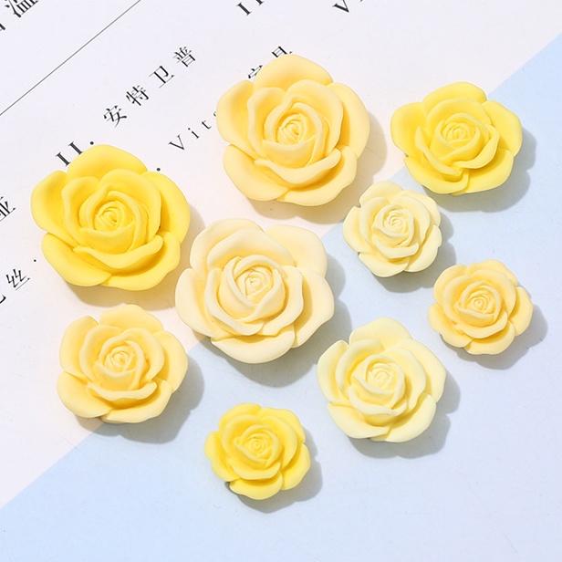 Bộ 10 Bông Tai Hình Hoa Hồng 3D Bằng Nhựa Resin Trang Trí Điện Thoại DIY