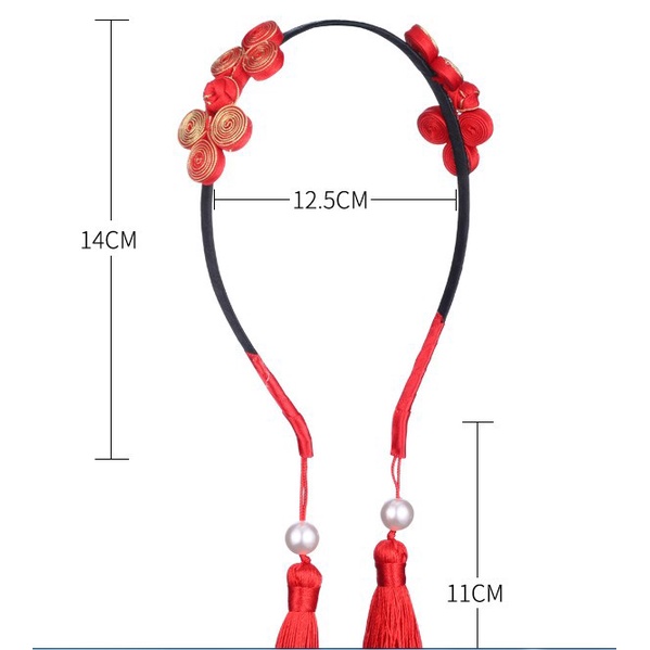 Cài Tóc Tua Rua Phong Cách Trung Hoa Mừng Năm Mới Cho Bé Gái