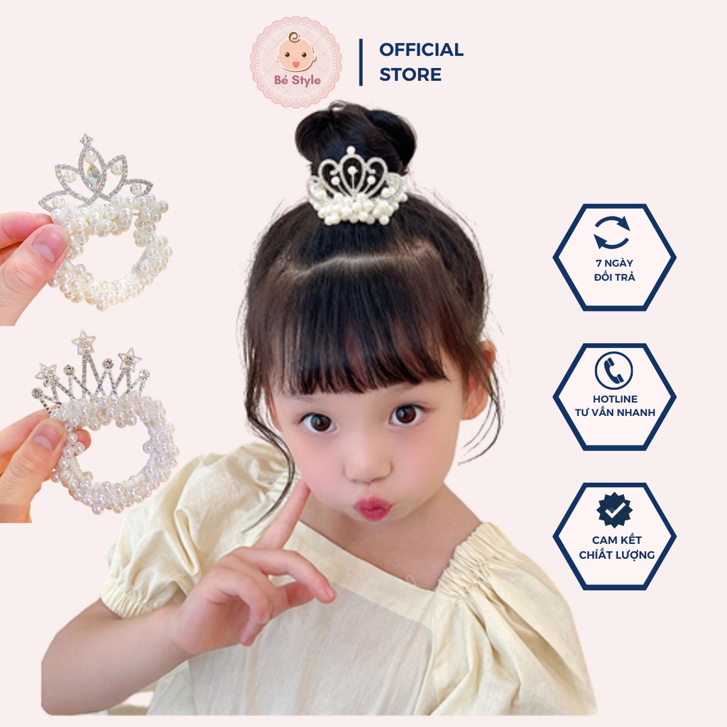 Dây cột tóc cho bé cài tóc hình vương niệm dây buộc tóc cho bé gái không đau tóc mã BT07