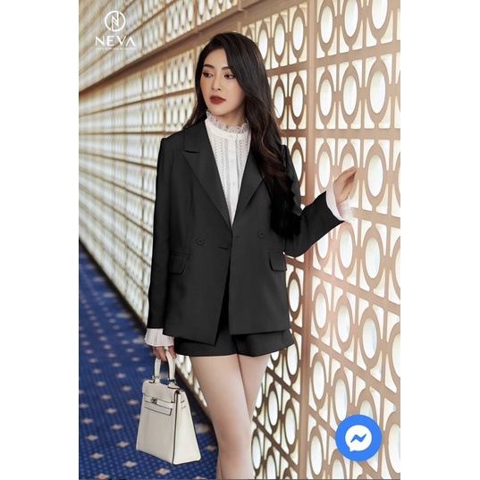 NEVA newtag áo khoác vest/blazer đen 2 lớp mới nguyên tag M/L