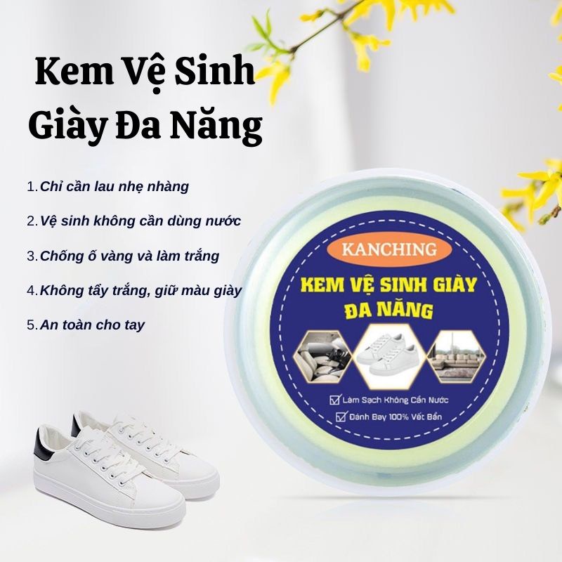 Kem Vệ Sinh Giày Đa Năng Tẩy Trắng Chăm Sóc Giày Dép Siêu Sạch Đèn Led Akio