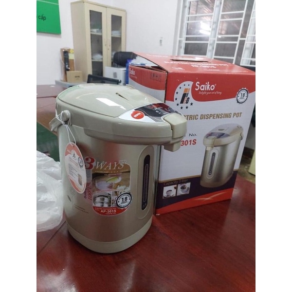 Bình Thuỷ Điện Saiko Dung Tích 3L-Có Đèn Báo Và Tự Động Ngắt Khi Sôi