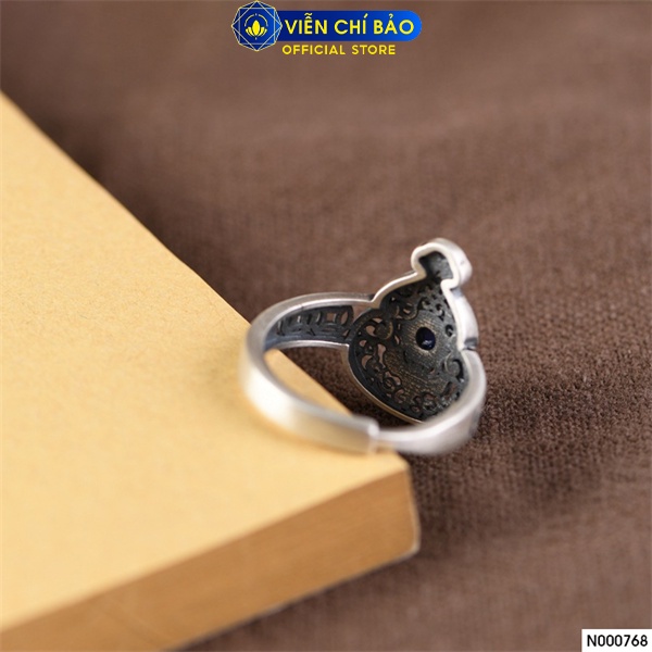 Nhẫn hồ lô - xanh, đỏ chất liệu bạc Thái 925 thời trang phụ kiện trang sức nữ Viễn Chí Bảo  N000768