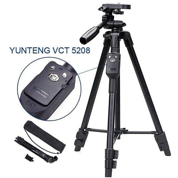 Gậy Tripod 3 Chân Yunteng VCT-5208 - gậy chụp hình ảnh 3 chân + Giá kẹp điện thoại + Remote