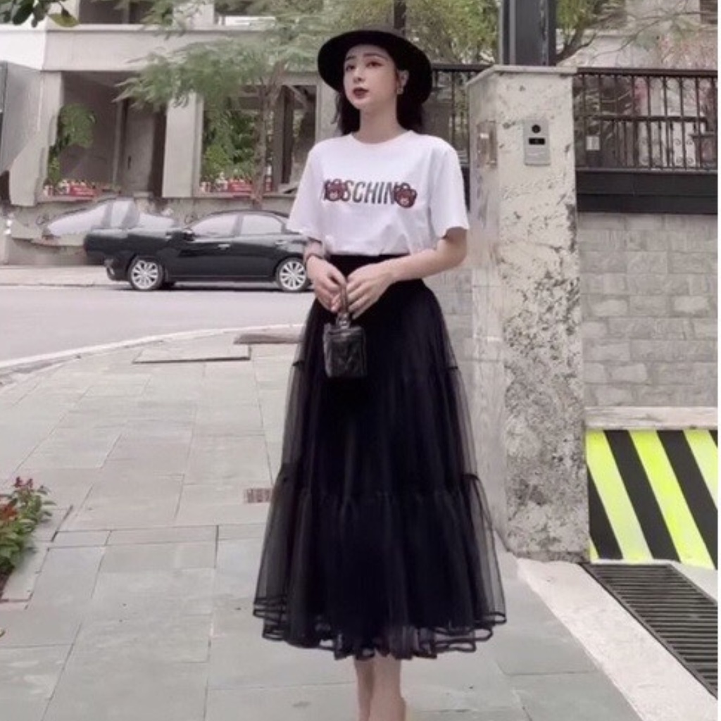 Chân váy dài QCCC, chân váy voan, chất voan dày đẹp hàng loại 1