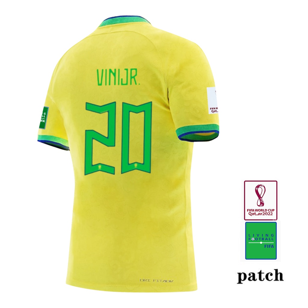 Áo Bóng Đá Màu Vàng Size S-2XL * Số 22-23 Phong Cách Brazil