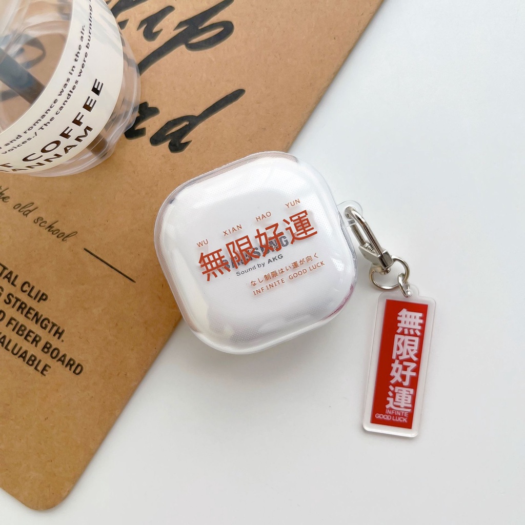 Vỏ Bảo Vệ Hộp Sạc Tai Nghe Samsung Galaxy Buds 2 / Buds Live / Buds Pro Trong Suốt Họa Tiết Hoạt Hình Kèm Móc Khóa