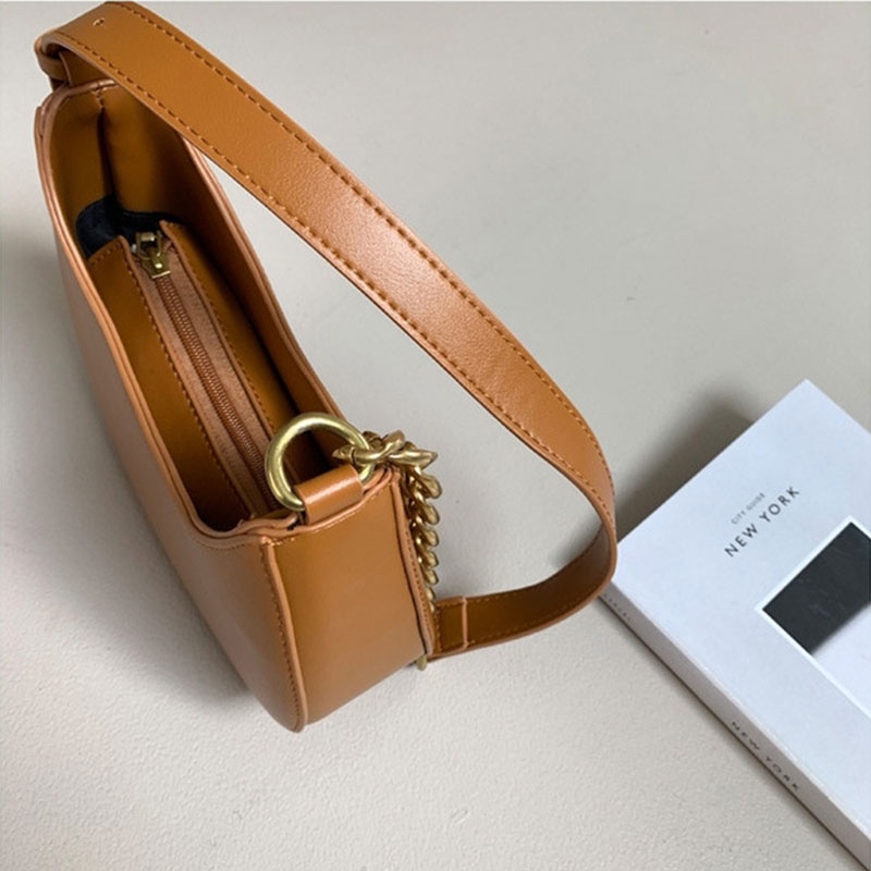 MISCHA Túi Đeo Vai Da PU Màu Trơn Phong Cách Hàn Quốc Thời Trang Cho Nữ