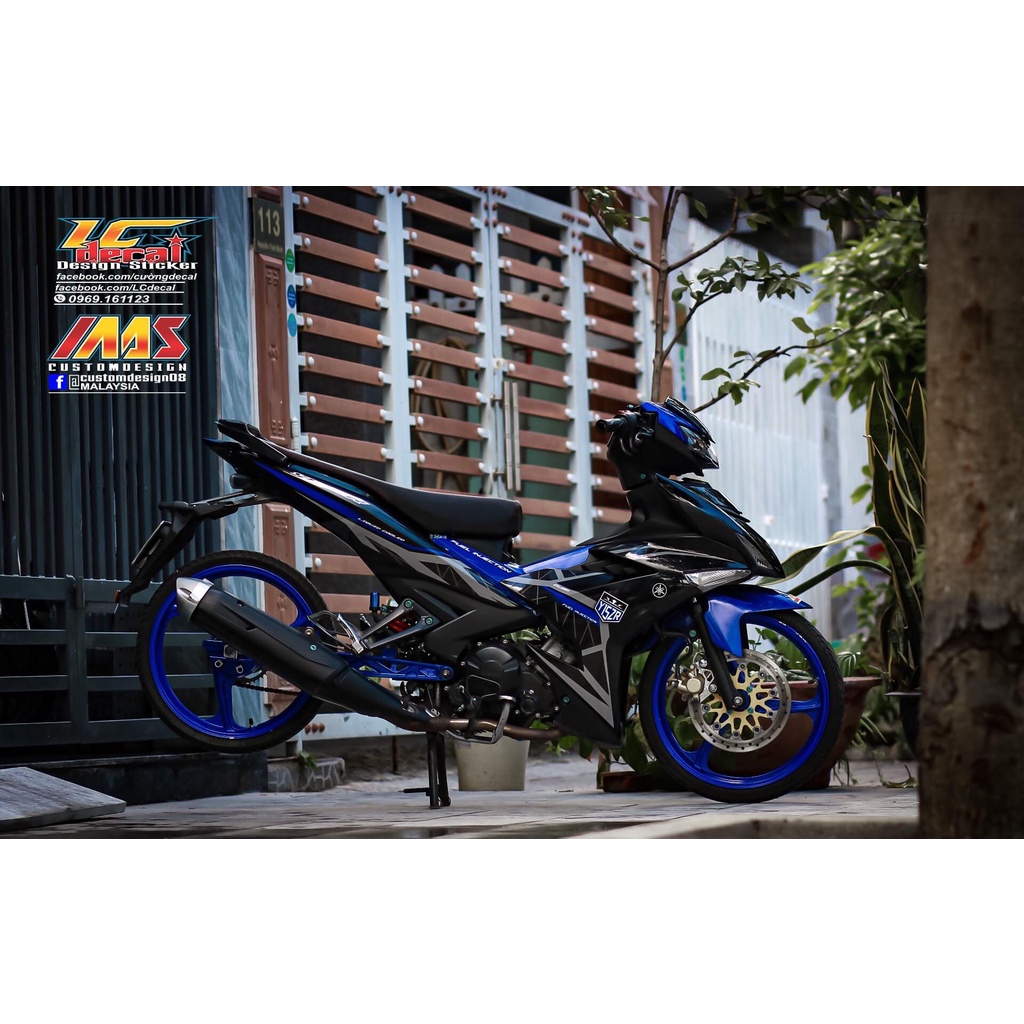Tem rời Exciter 150 xám xanh y15zr Cực đẹp , tem 3 lớp cao cấp