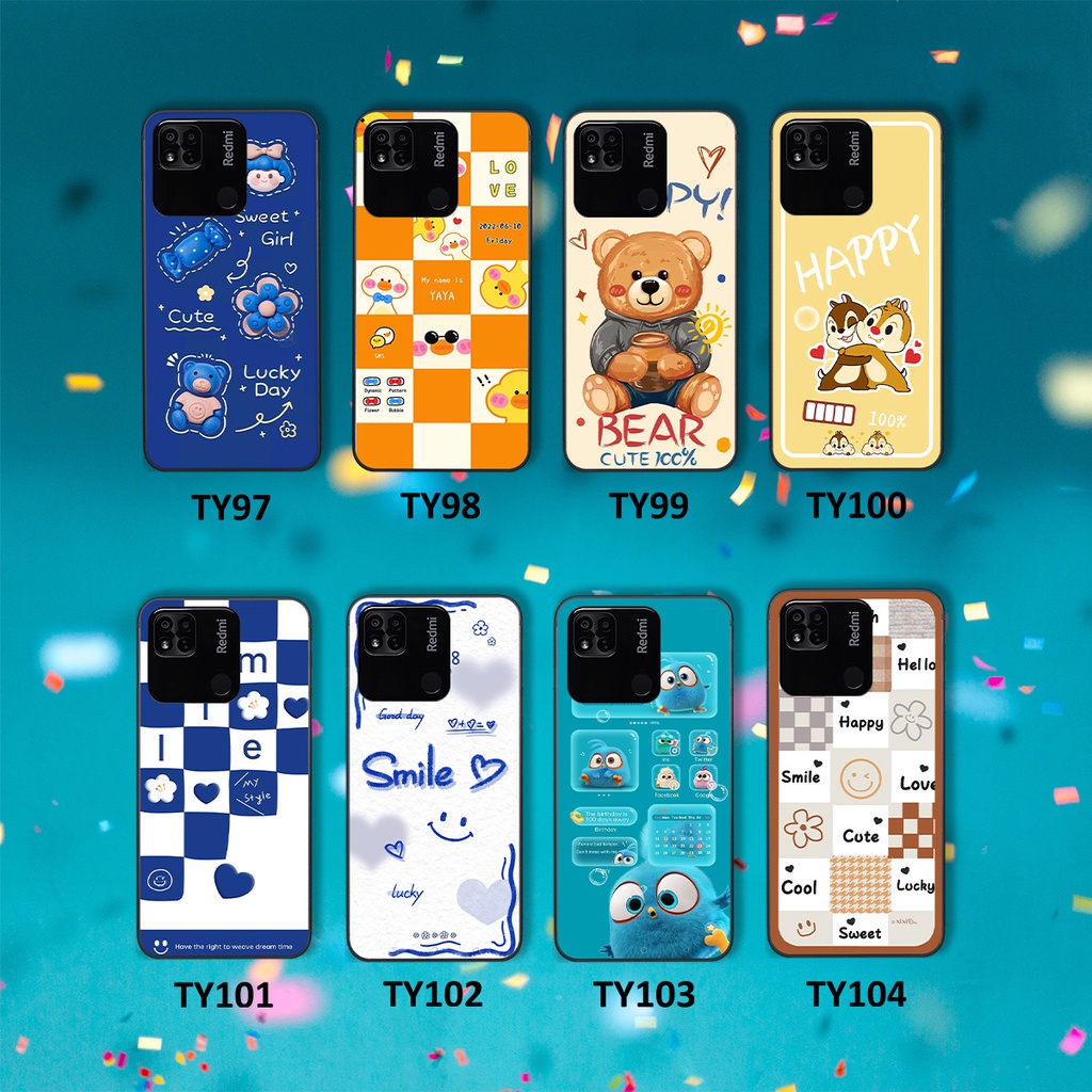 Ốp Xiaomi Redmi 10C / Redmi 10A in hình gấu vịt caro nhiều màu sắc ngộ nghĩnh dễ thương