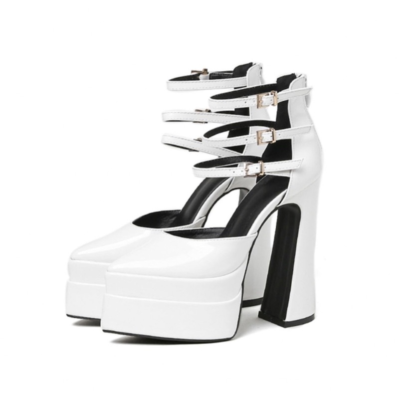 Giày mũi nhọn da bóng đế đúp cao 15p phong cách châu âu