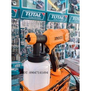 Máy phun sơn ingco 350w spg3508, máy phun sơn ingco spg3508 công suất 450w, súng phun sơn áp suất 0.1-0.2bar, bình chứa