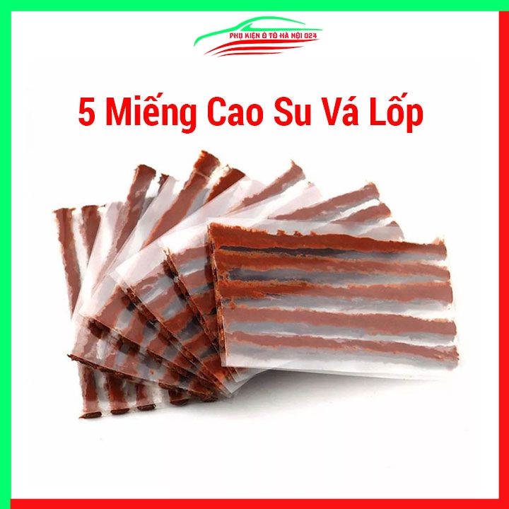 Bộ 5 miếng vá lốp không săm, vá lụi lốp ô tô, xe máy nhanh chóng, tiện lợi