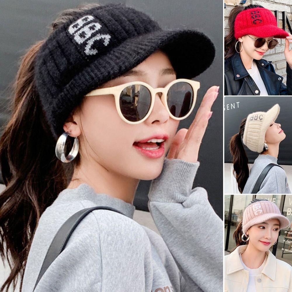 Mũ Beanie Thể Thao Dệt Kim Hở Chóp 1 Món Thời Trang Thu Đông